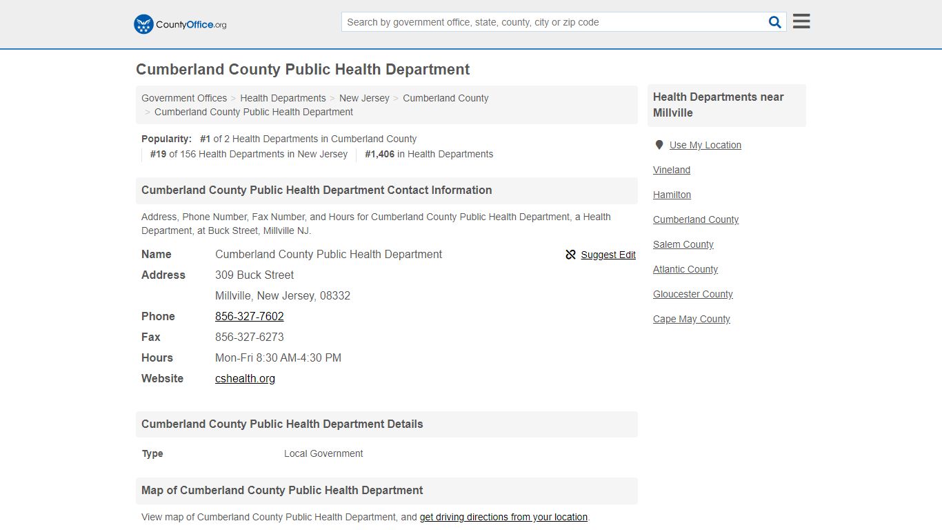 Cumberland County Public Health Department